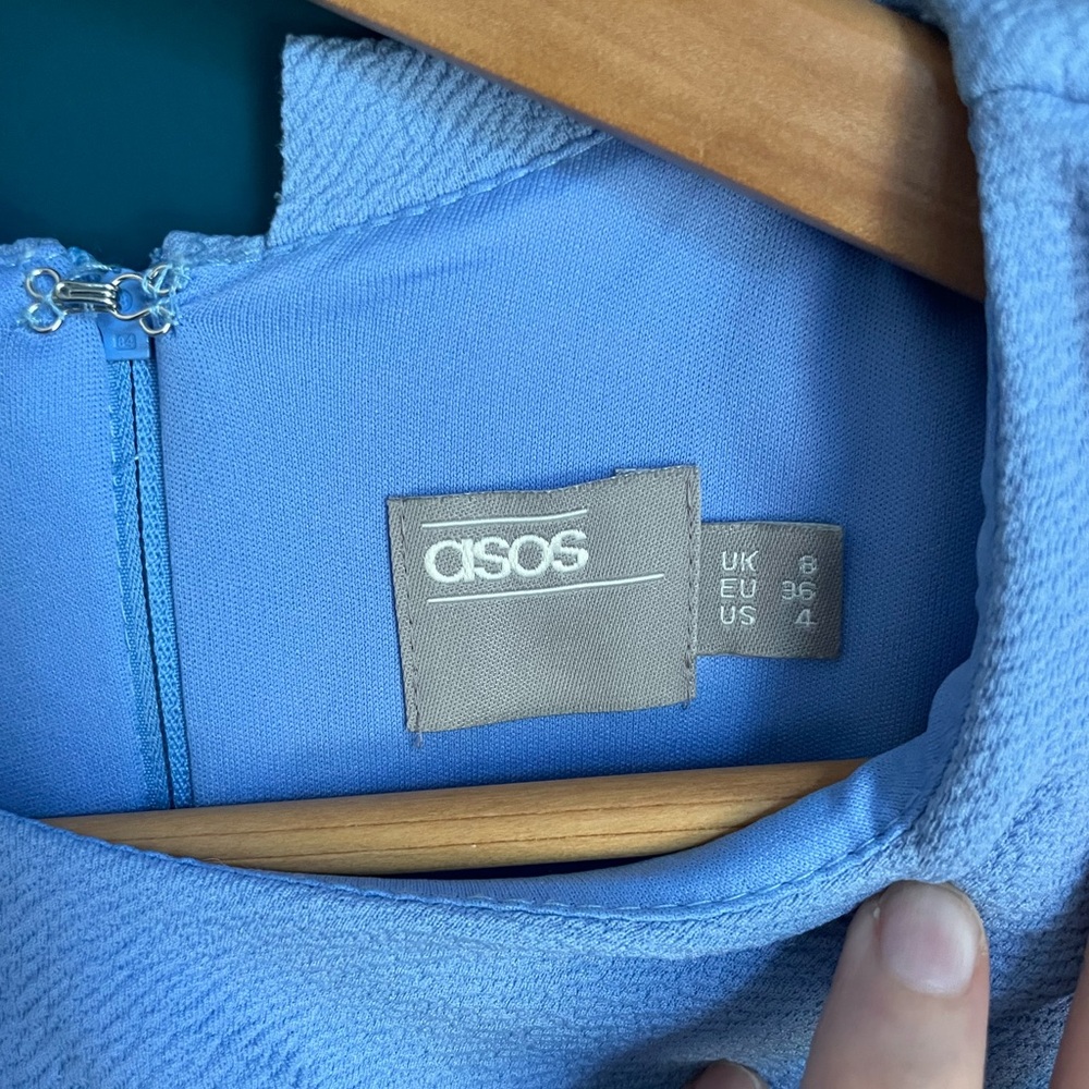 ASOS Light Blue Midi Dress with Ruffles - Picture 5 of 6